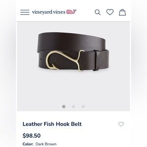 Vineyard Vines hook leather belt